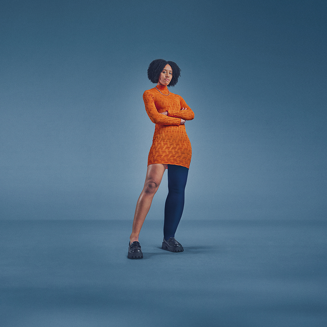 Woman posing wearing JOBST compression garments Woman posing wearing JOBST compression garments